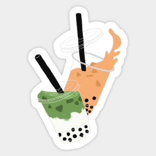 Matcha vs Thai Tea Sticker